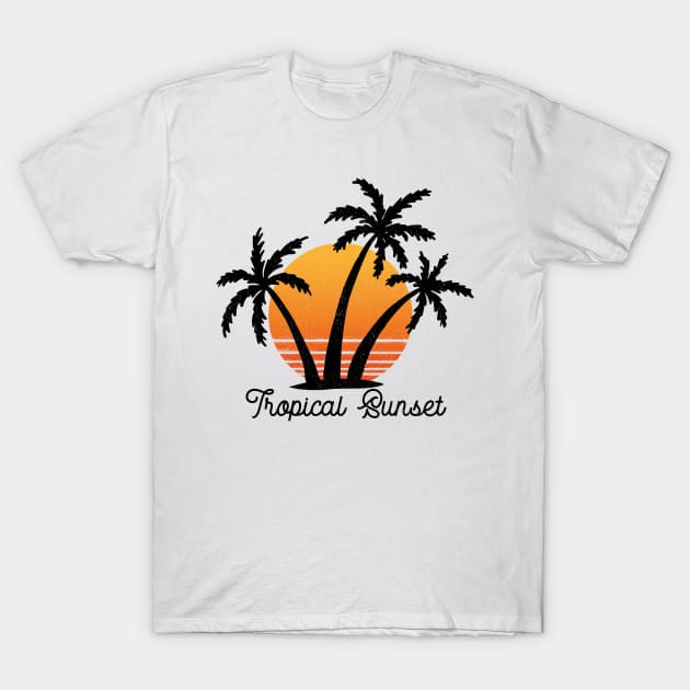 Tropical Sunset T-Shirt by SommersethArt